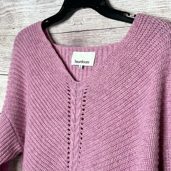 Heartloom Dani Lilac Pink Purple Wool Angora Blend Pullover Sweater Medium - Picture 5 of 10